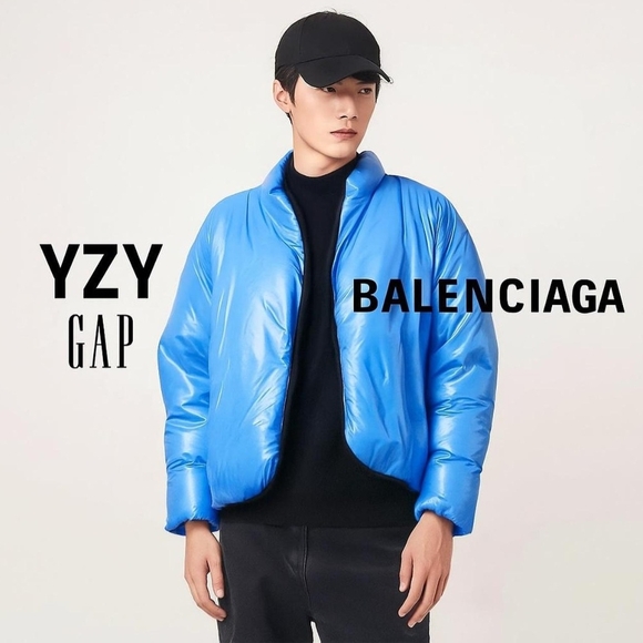 NWT Yeezy Gap Round Jacket 'Blue' Puffer coat size Medium - Picture 1 of 5